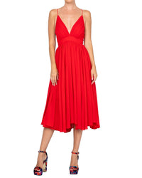 Enchanted Garden Midi Dress - Cherry