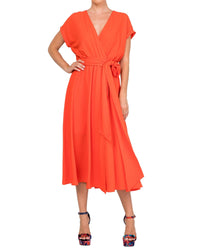 Jasmine Midi Dress - Flame