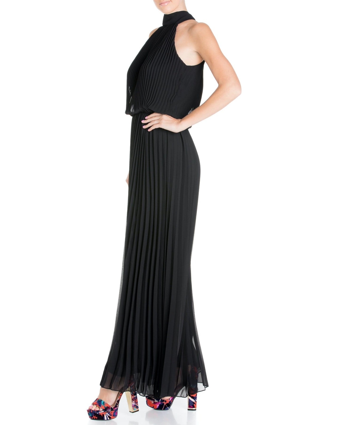 Wild Orchid Pleat Jumpsuit - Black - Meghan Fabulous