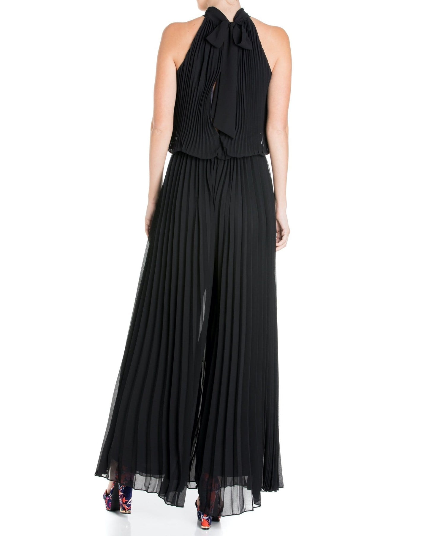 Wild Orchid Pleat Jumpsuit - Black - Meghan Fabulous