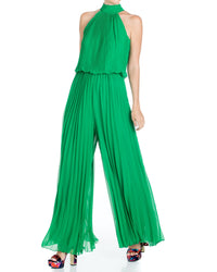 Wild Orchid Pleat Jumpsuit - Emerald