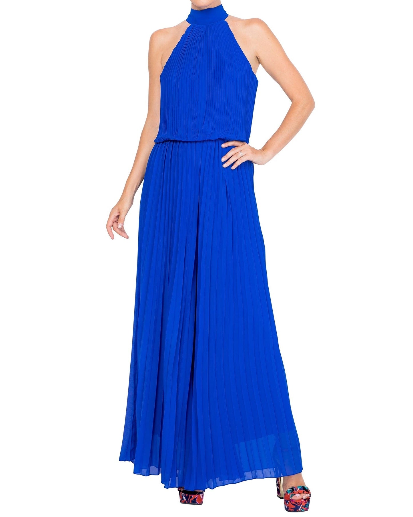 Wild Orchid Pleat Jumpsuit - Royal