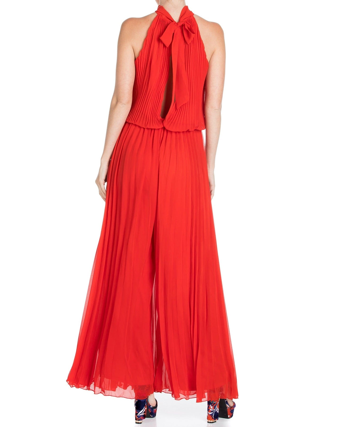 Wild Orchid Pleat Jumpsuit - Tomato