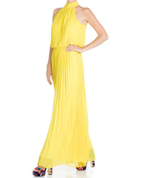 Wild Orchid Pleat Jumpsuit - Yellow