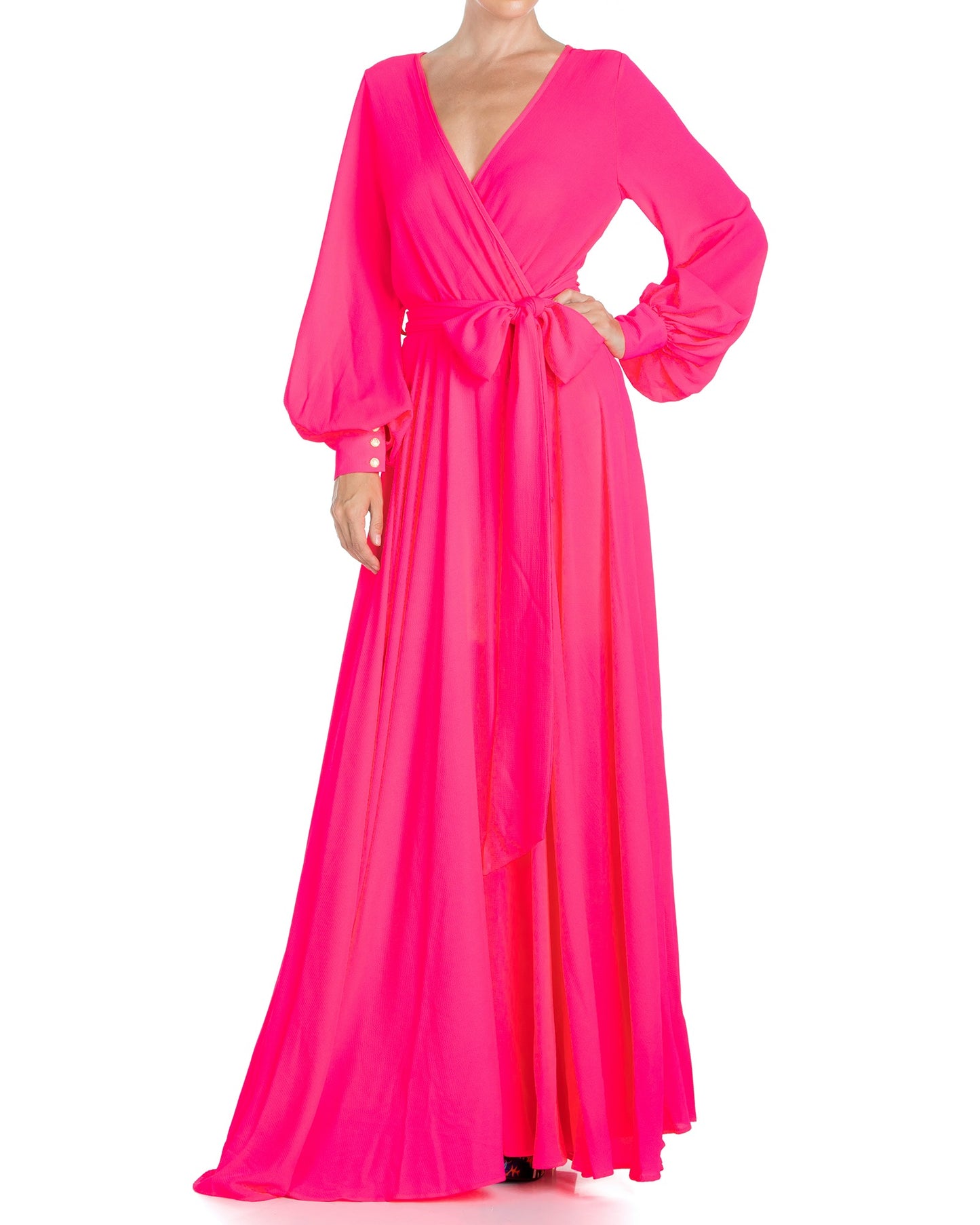 LilyPad Maxi Dress - Neon Pink