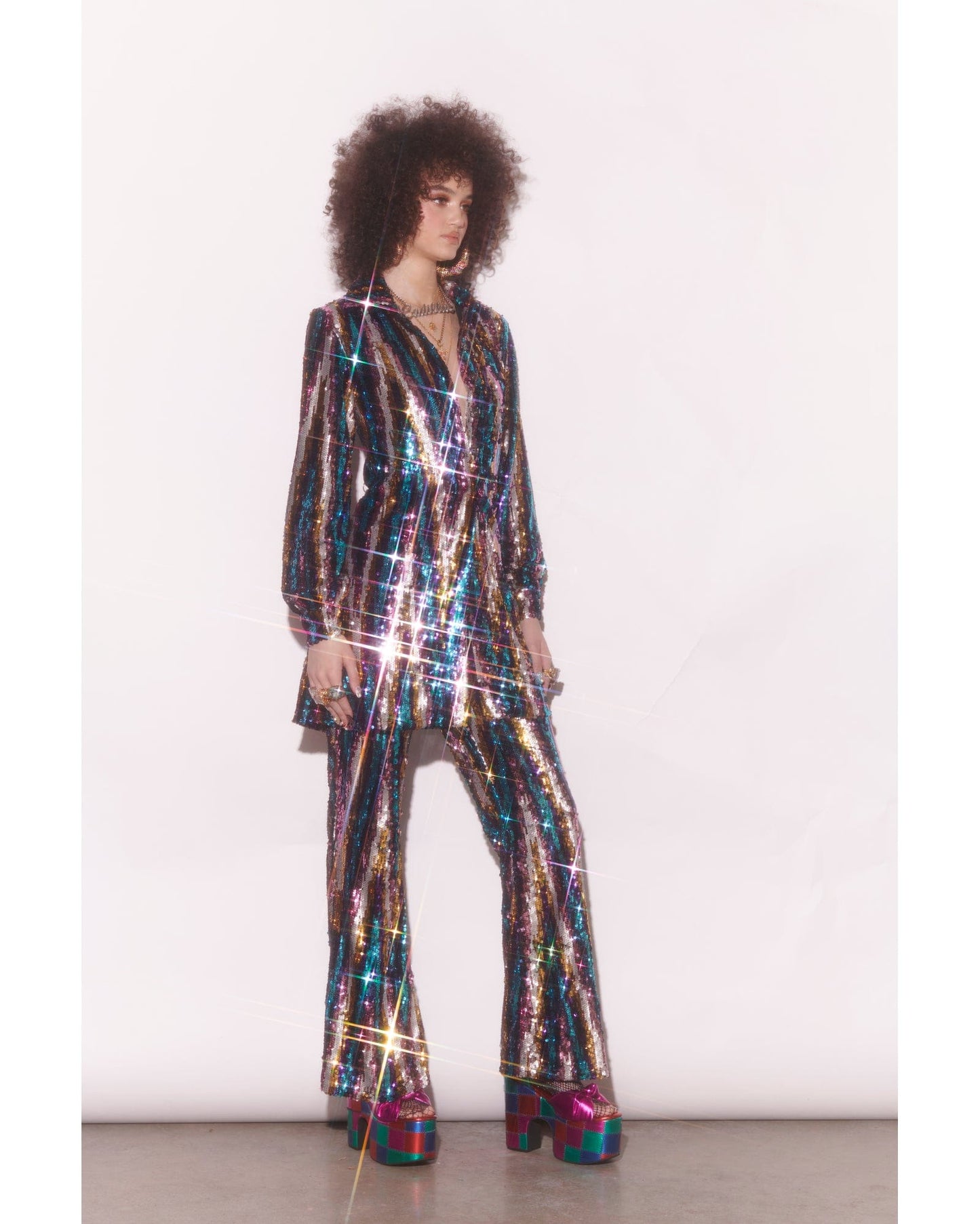 Martini Sequin Pants - Rainbow Glitter