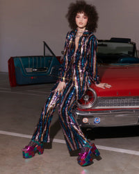 Martini Sequin Pants - Rainbow Glitter