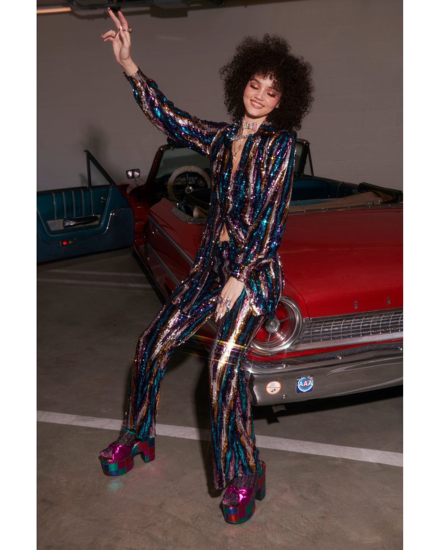 Martini Sequin Pants - Rainbow Glitter