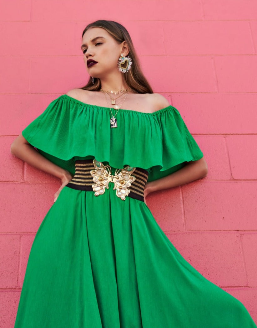 Morning Glory Maxi Dress - Emerald