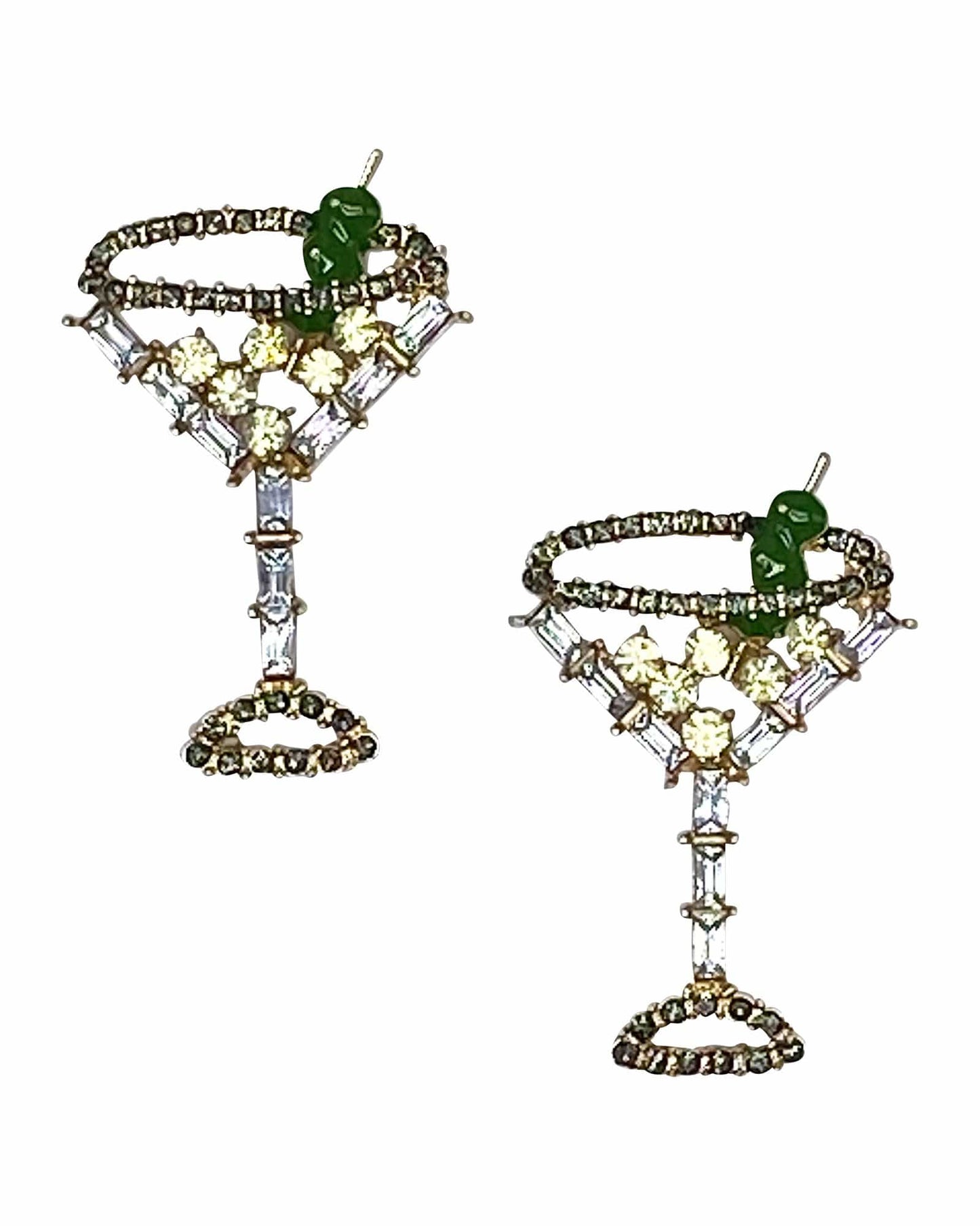 Martini Time Rhinestone Earrings