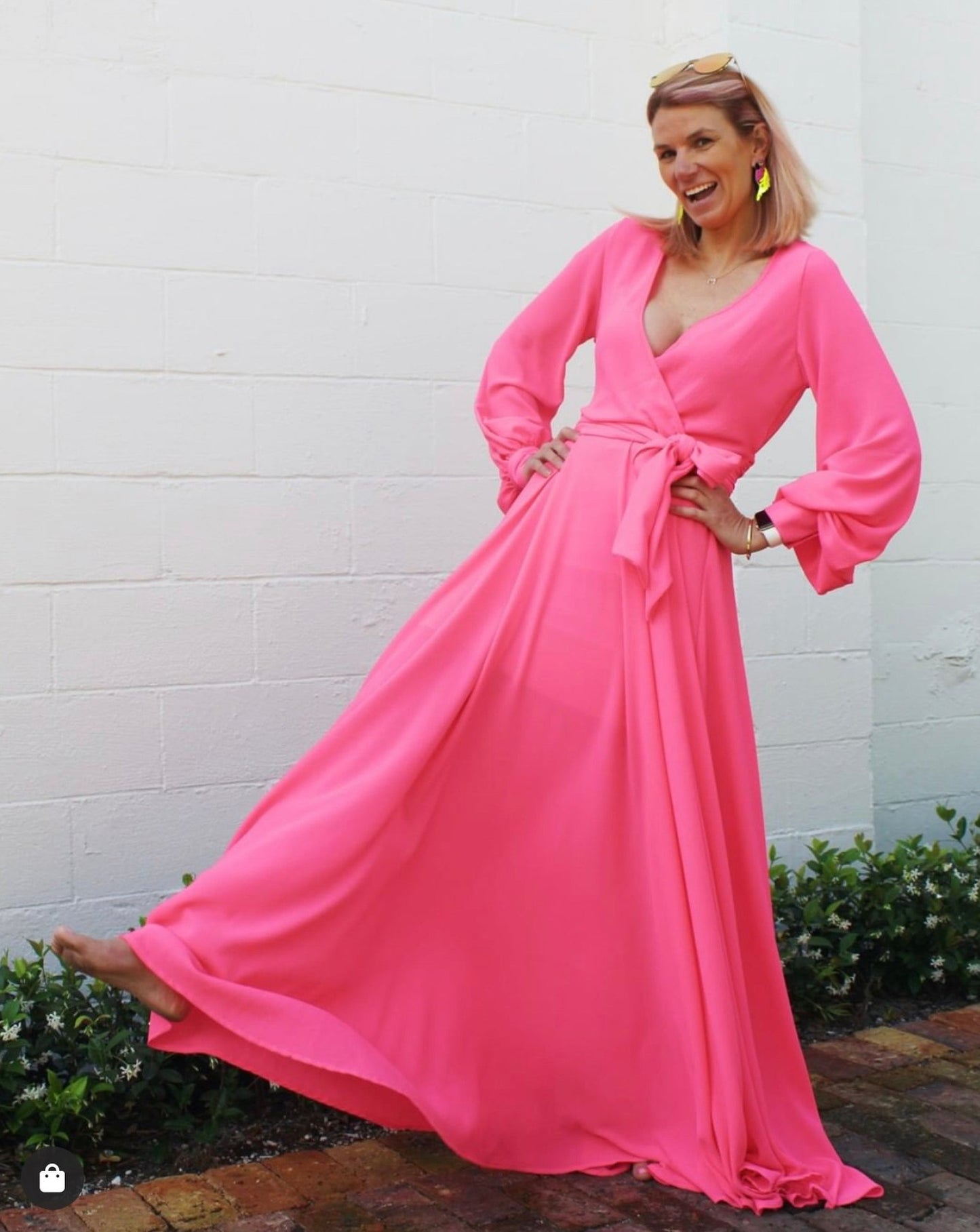 LilyPad Maxi Dress - Neon Pink